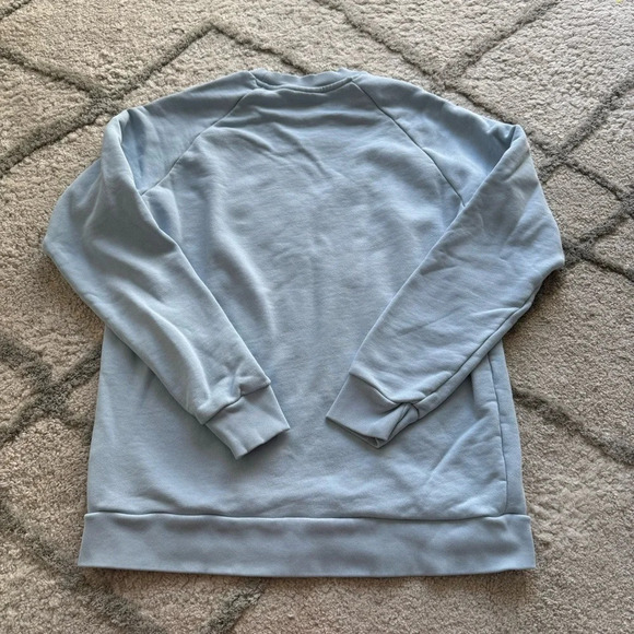 Adidas pullover crewneck sweatshirt baby blue athletic medium - Picture 6 of 6